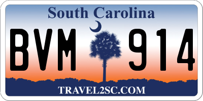 SC license plate BVM914