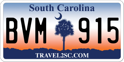 SC license plate BVM915