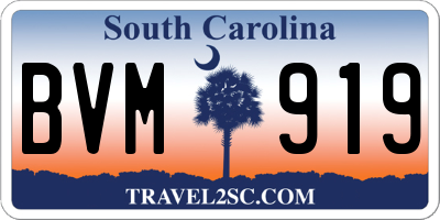 SC license plate BVM919