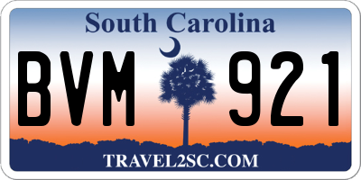 SC license plate BVM921