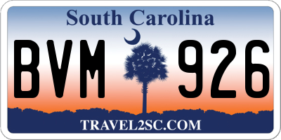 SC license plate BVM926