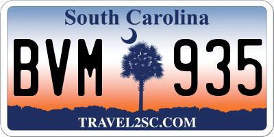 SC license plate BVM935