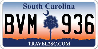 SC license plate BVM936
