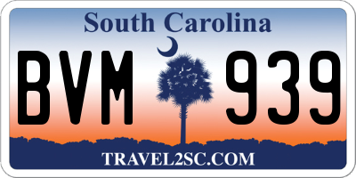 SC license plate BVM939
