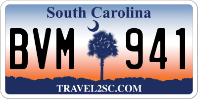 SC license plate BVM941
