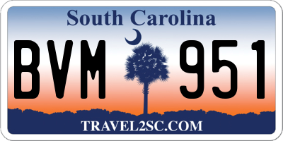 SC license plate BVM951
