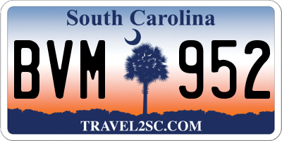 SC license plate BVM952