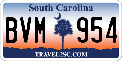 SC license plate BVM954