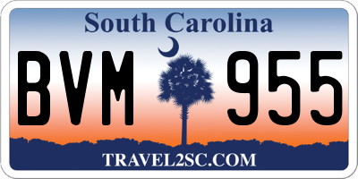 SC license plate BVM955