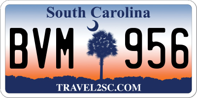 SC license plate BVM956