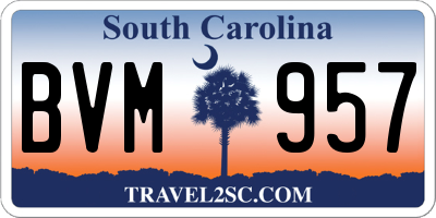 SC license plate BVM957