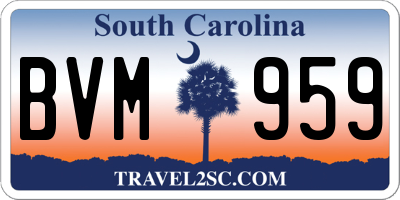 SC license plate BVM959