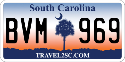 SC license plate BVM969
