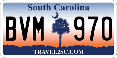 SC license plate BVM970