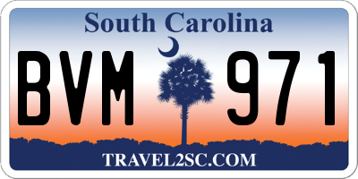 SC license plate BVM971