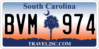 SC license plate BVM974