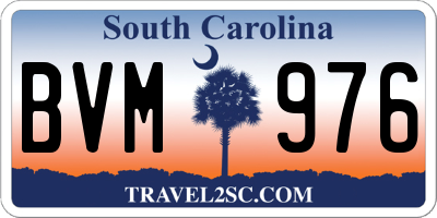 SC license plate BVM976