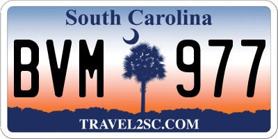 SC license plate BVM977