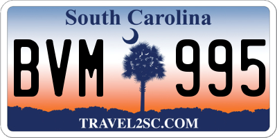 SC license plate BVM995