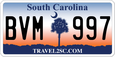 SC license plate BVM997