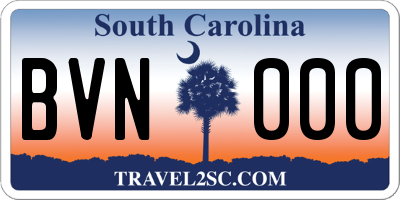 SC license plate BVN000