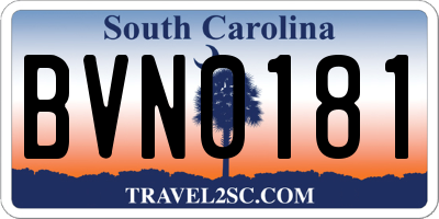 SC license plate BVN0181