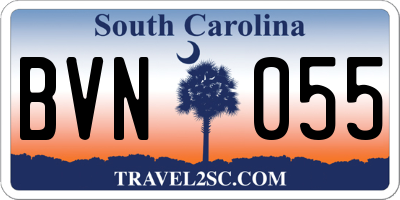 SC license plate BVN055