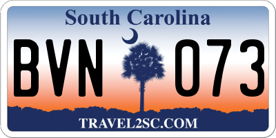 SC license plate BVN073