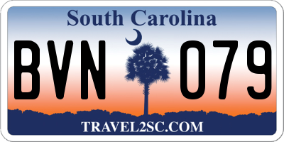 SC license plate BVN079