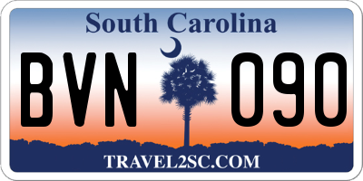 SC license plate BVN090