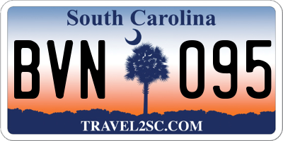 SC license plate BVN095