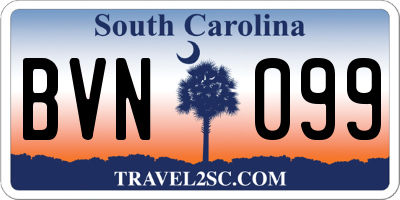 SC license plate BVN099