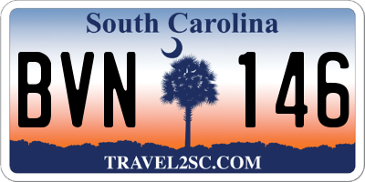 SC license plate BVN146