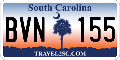 SC license plate BVN155