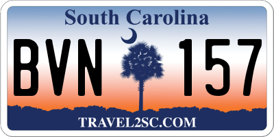 SC license plate BVN157