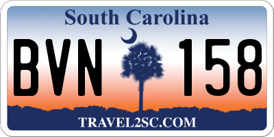 SC license plate BVN158
