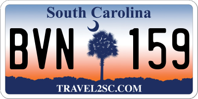 SC license plate BVN159