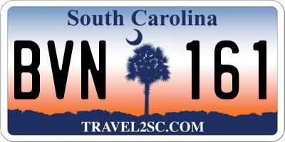 SC license plate BVN161