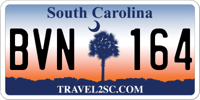 SC license plate BVN164
