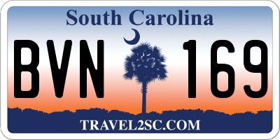 SC license plate BVN169
