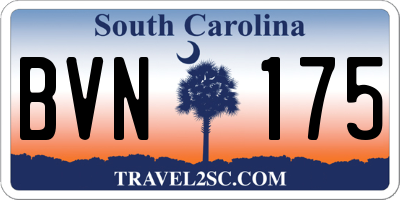 SC license plate BVN175