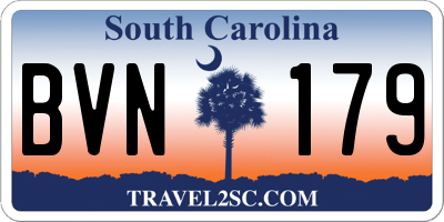 SC license plate BVN179