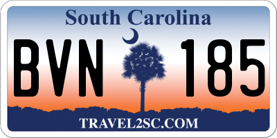 SC license plate BVN185