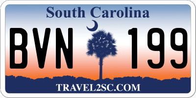 SC license plate BVN199