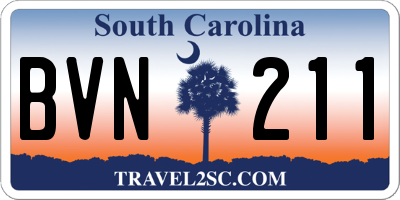 SC license plate BVN211