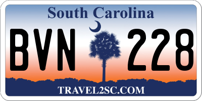 SC license plate BVN228