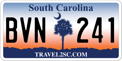 SC license plate BVN241