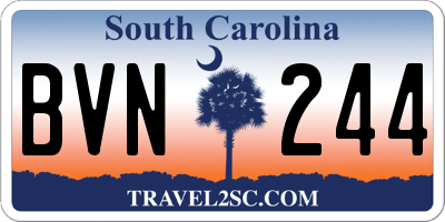 SC license plate BVN244