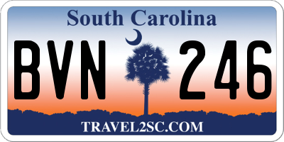 SC license plate BVN246