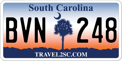 SC license plate BVN248